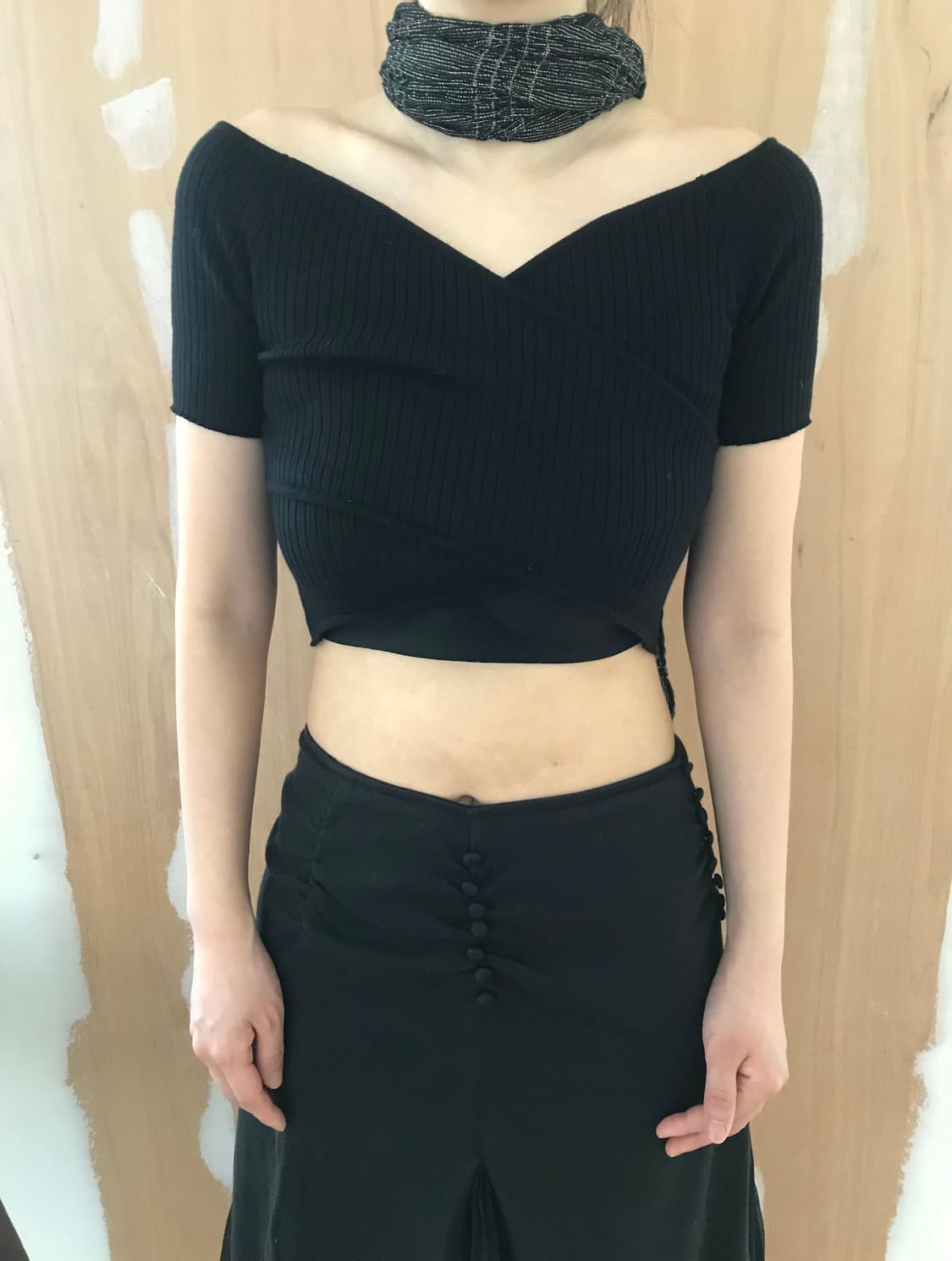 vintage black crop top 상품이미지2