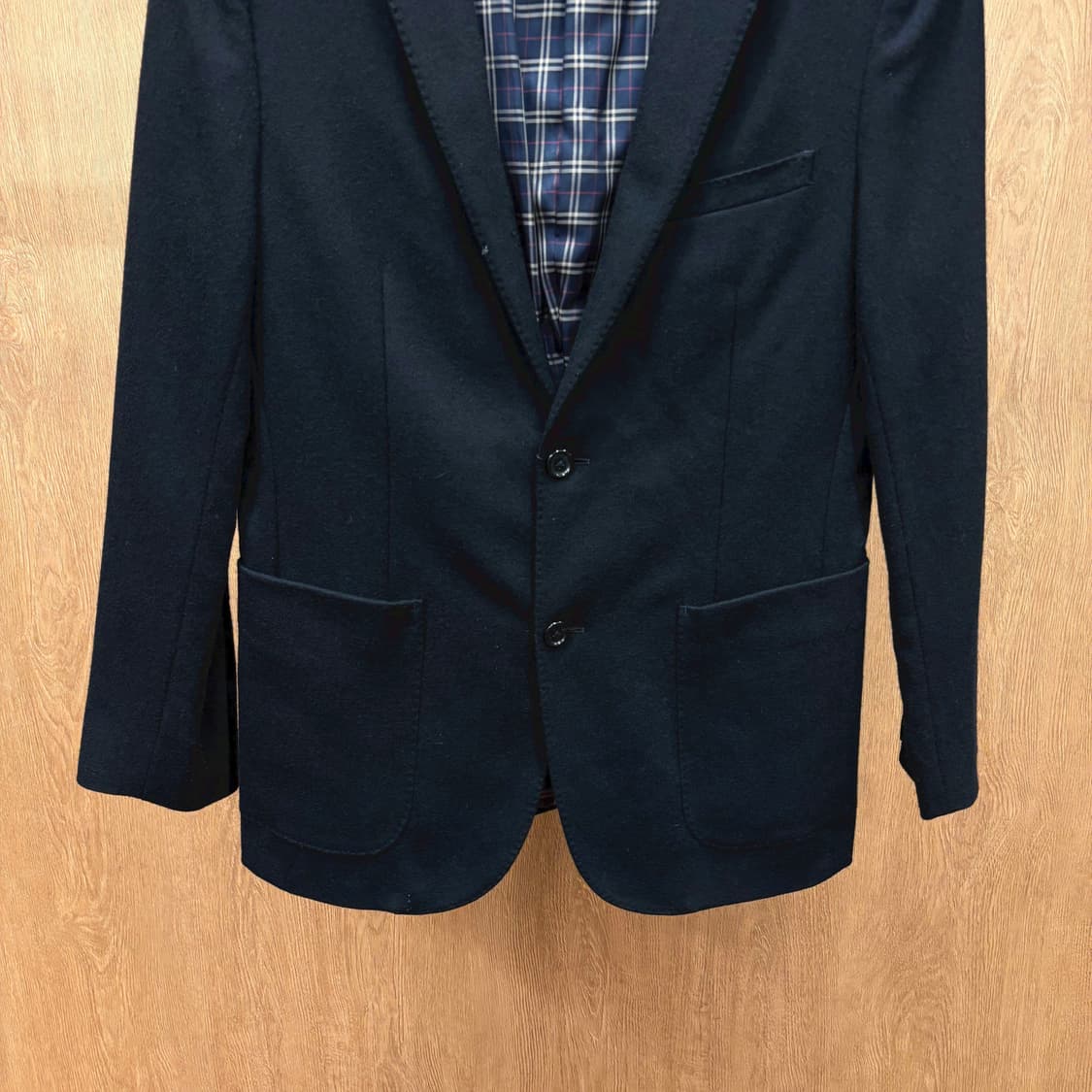 버버리 블랙 라벨 울 테일러드 자켓 투 버튼 체크 안감 배색 디테일 블랙 상품이미지5