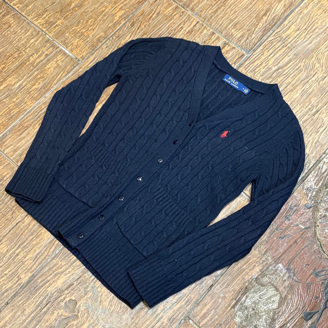 [HI] Polo 폴로 케이블 가디건 네이비 상품이미지4