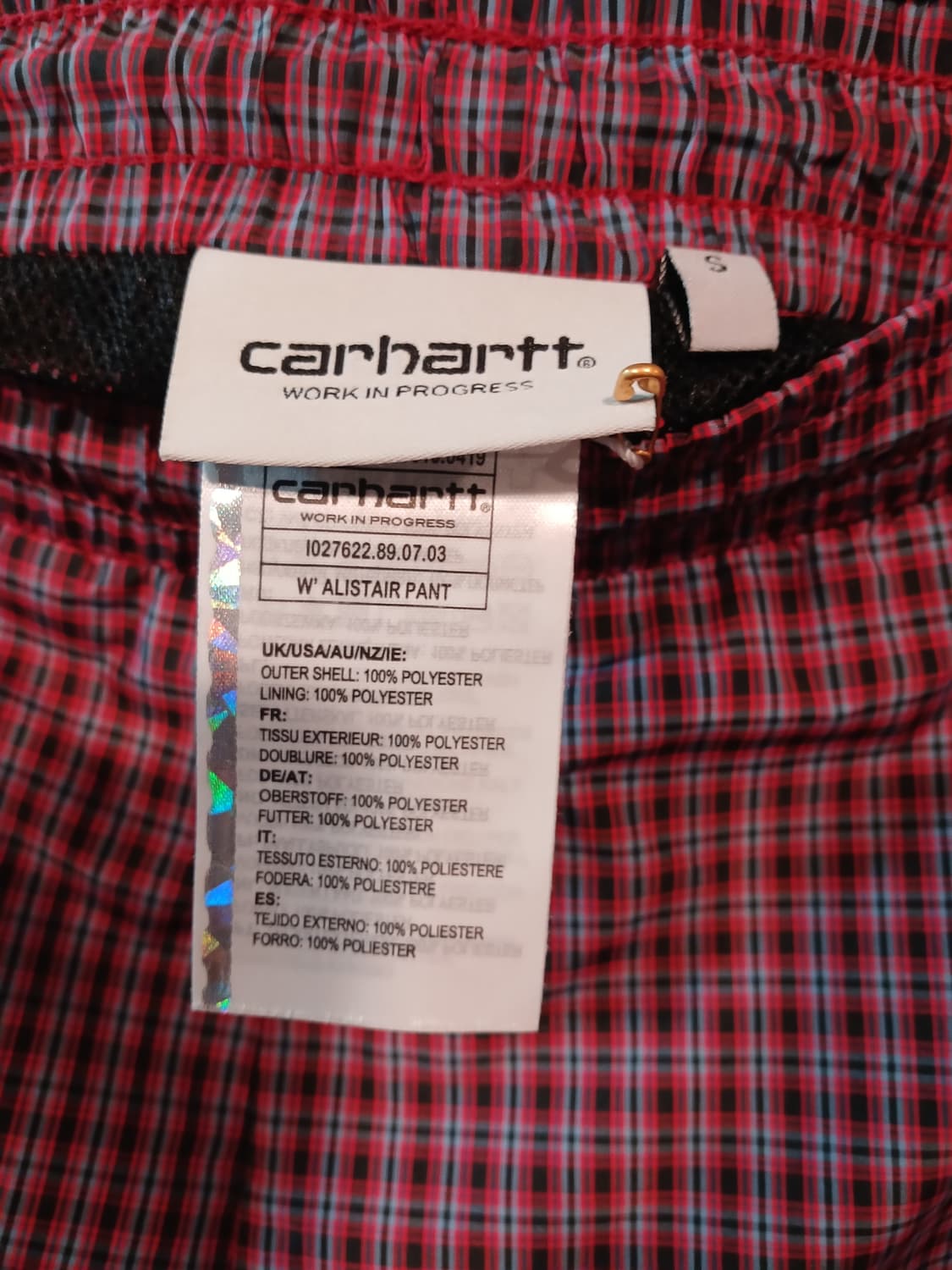 칼하트 레드체크 아노락 조거팬츠 상품이미지3