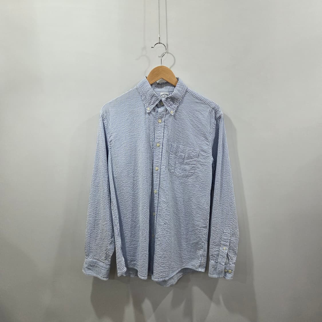 브룩스브라더스 버튼다운 스트라이프 시어서커 셔츠 M  상품이미지1
