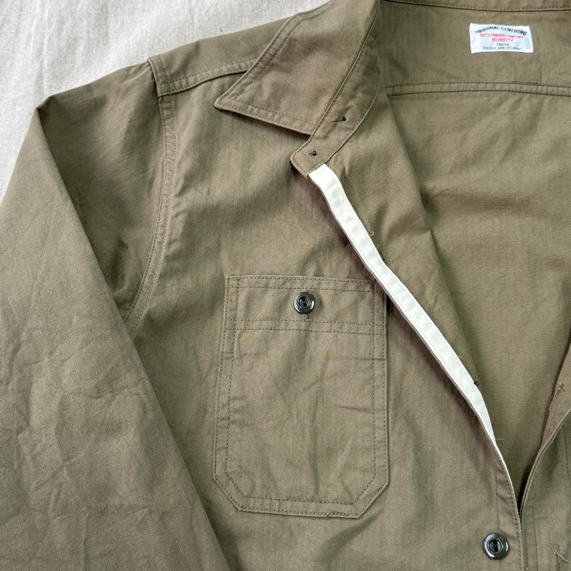 아웃스탠딩 카키 밀리터리 워크셔츠 M 상품이미지4