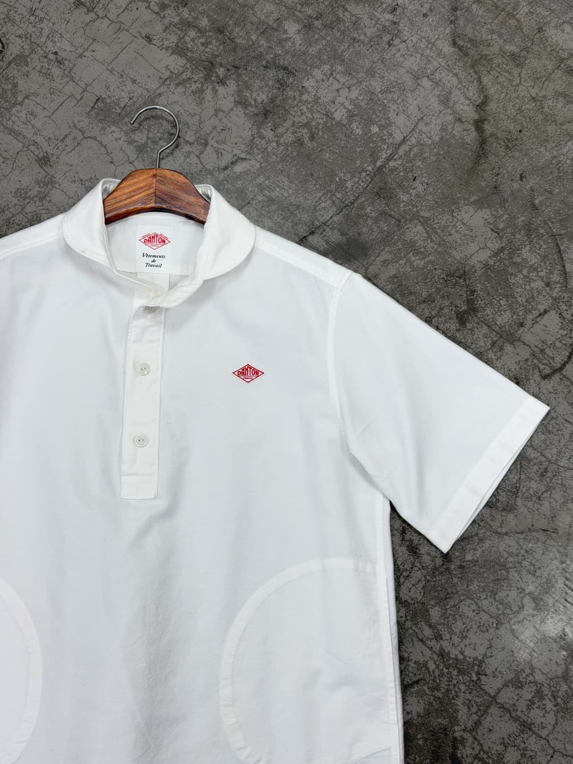 단톤 카라 코튼 반팔 셔츠 상품이미지2