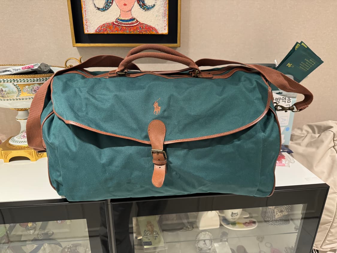 (미사용) polo폴로 랄프로렌  그린  초록 캔버스 보스턴백 헬스가방  상품이미지1