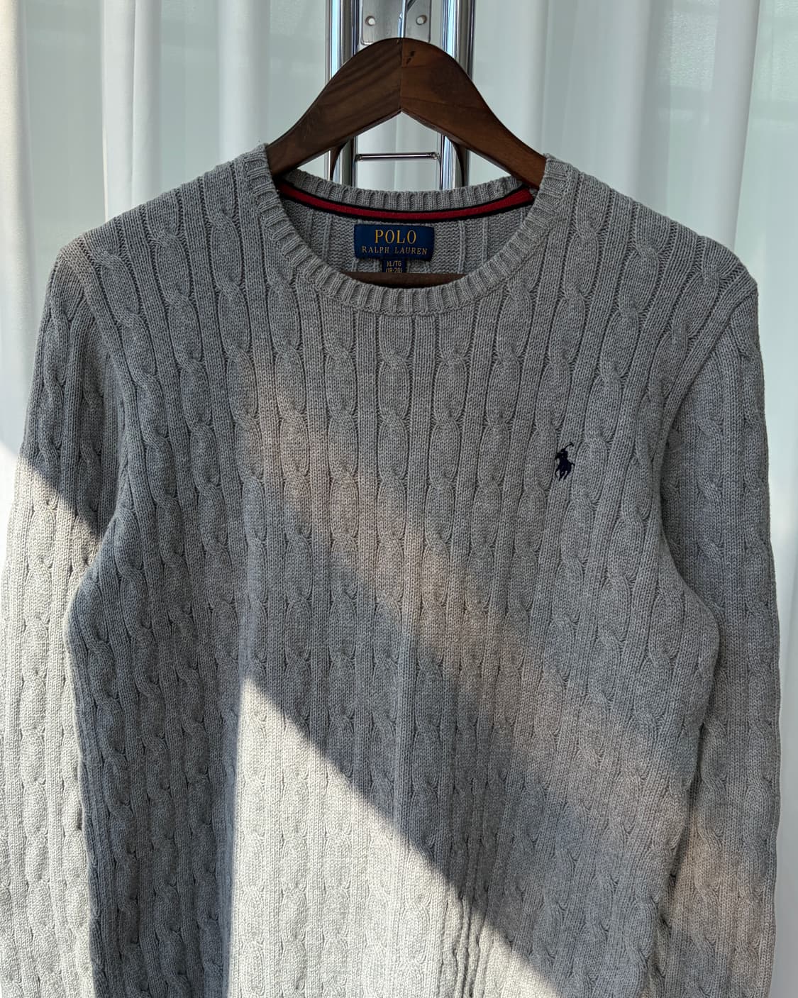 [M]폴로 랄프로렌 꽈배기 케이블 코튼 니트 gray 상품이미지4