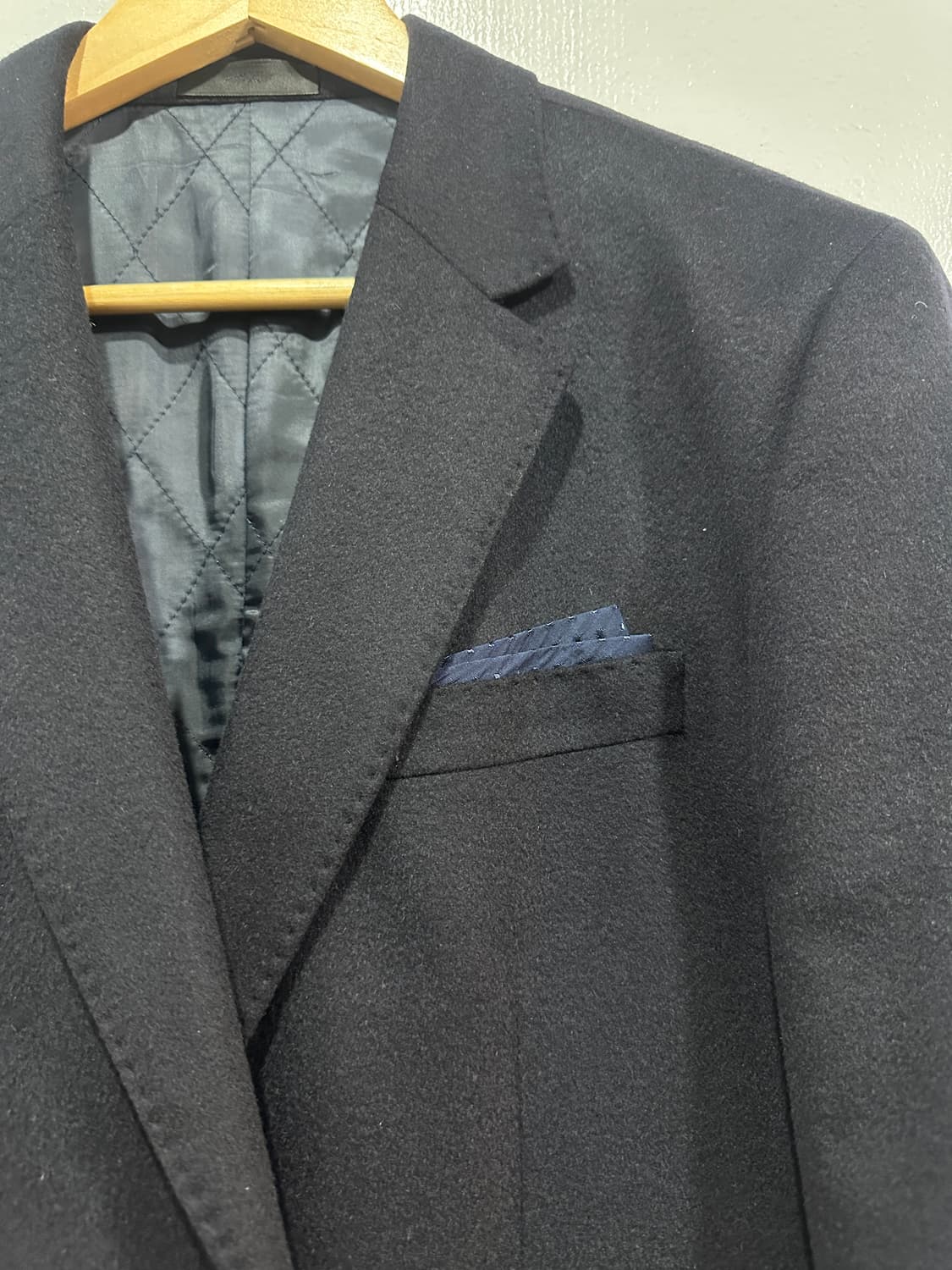 코모도스퀘어 캐시미어100 다크네이비 코트 상품이미지4