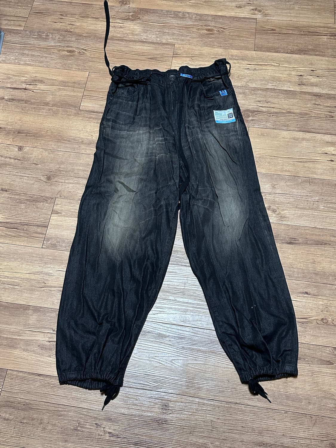 미하라 야스히로 텐셀 데님 와이드 팬츠 블랙 44사이즈 상품이미지2