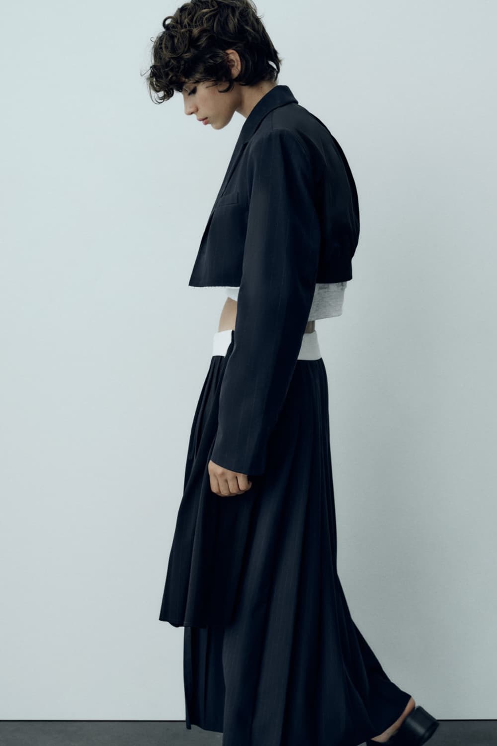 ZARA 자라 스트라이프 크롭 봄버 블레이저  상품이미지5