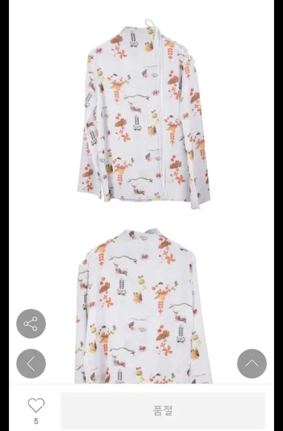 옥토버써드 프리다칼로 빈티지 쉬폰 코르셋 블라우스 상품이미지4