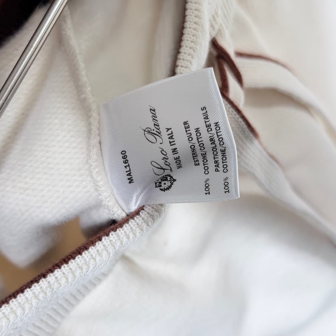 (A+/XS,XXS)/ 로로피아나 아이보리 코튼 셋업 상품이미지8