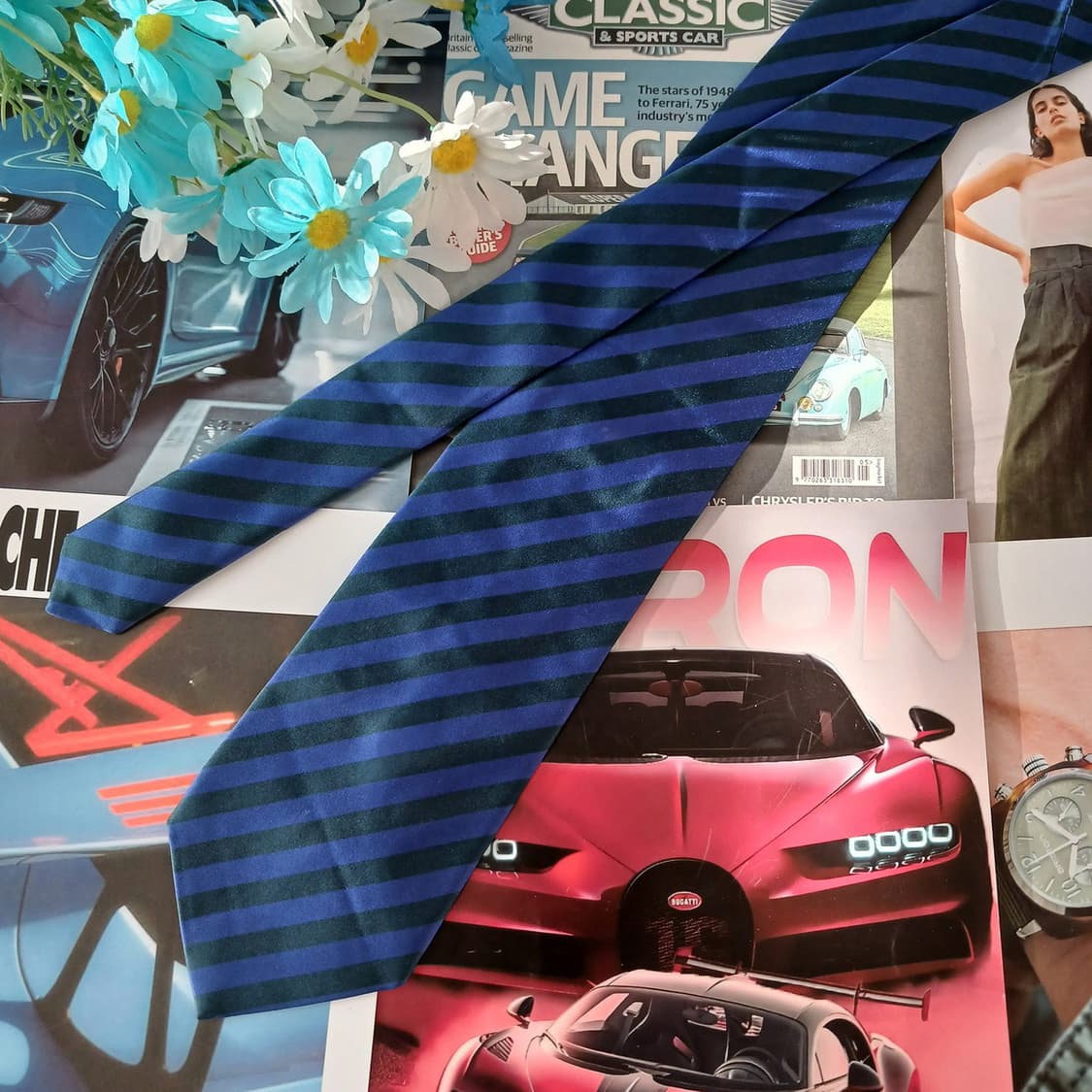 폴 스미스 실크 블루 스트라이프 넥타이 9.6cm A+등급 A19236
 상품이미지5