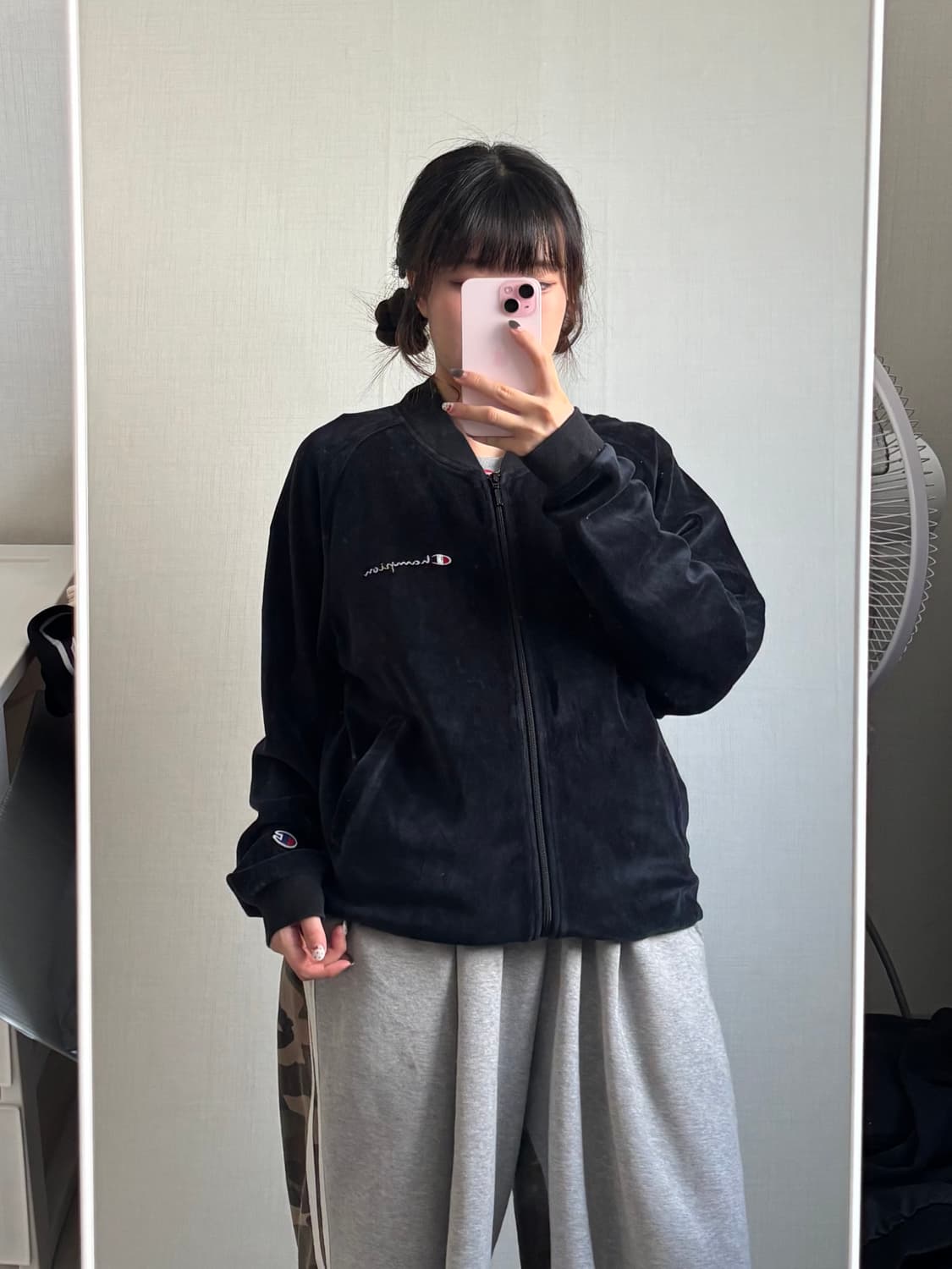 무배)챔피온 벨벳 자켓 블루종 M 상품이미지1