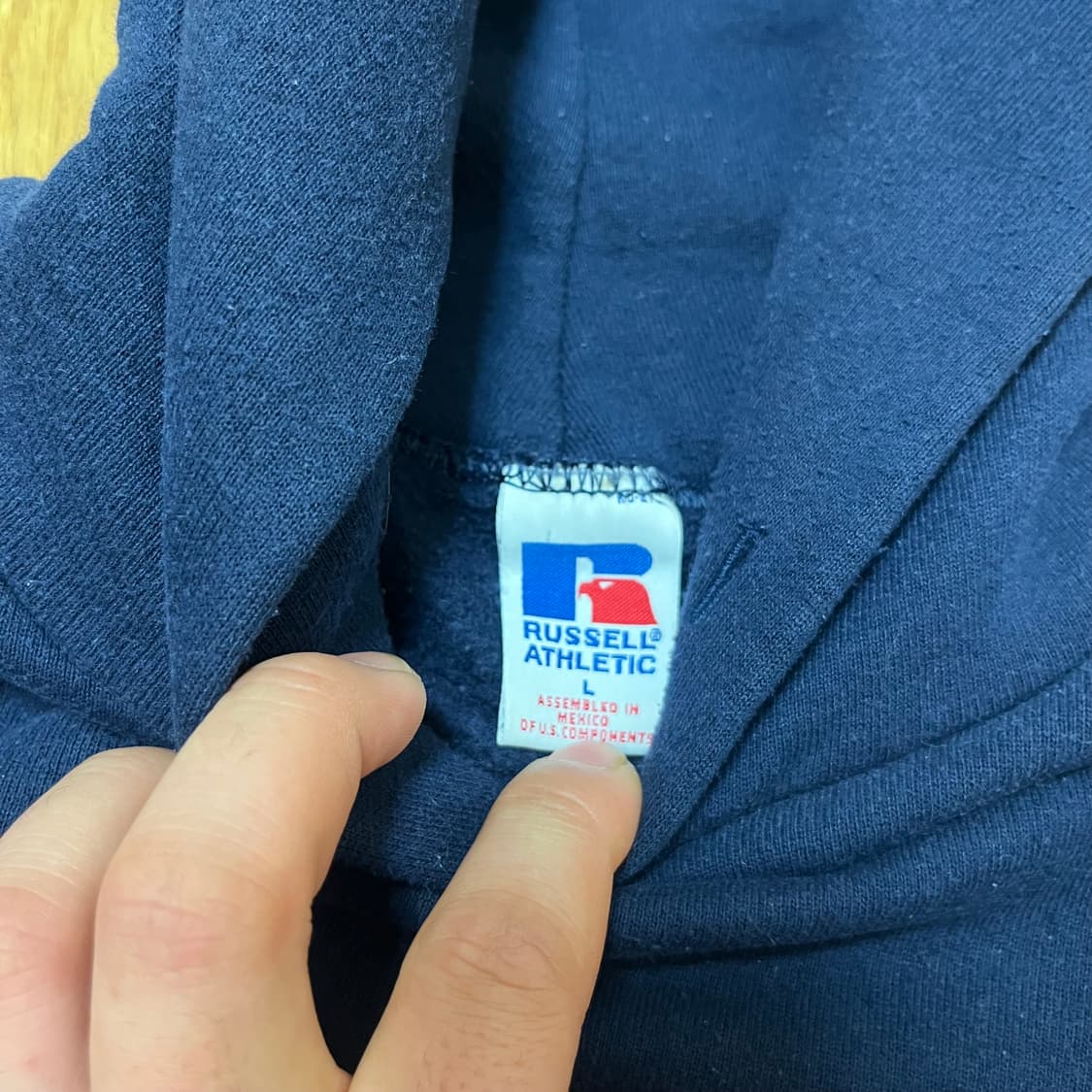 [L] 90s 빈티지 러셀 후드 네이비 상품이미지2