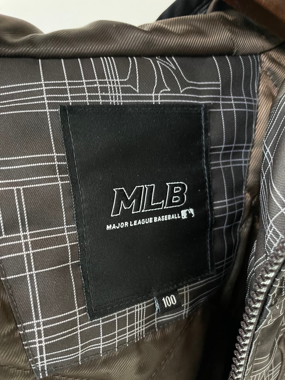 (100) MLB 양키스 브라운 체크 패디드 후드 자켓 상품이미지3