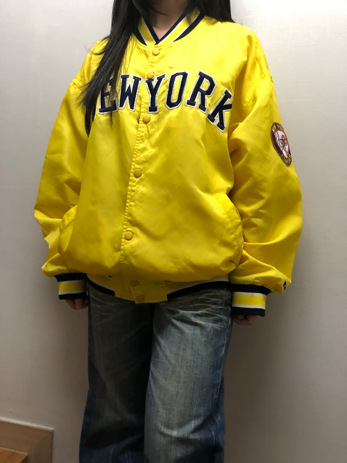 빈티지 MLB 옐로우 바시티 자켓 상품이미지3