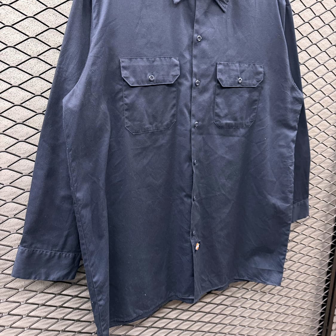 디키즈 워크셔츠 투포켓 스티치라인 디테일 네이비 상품이미지5