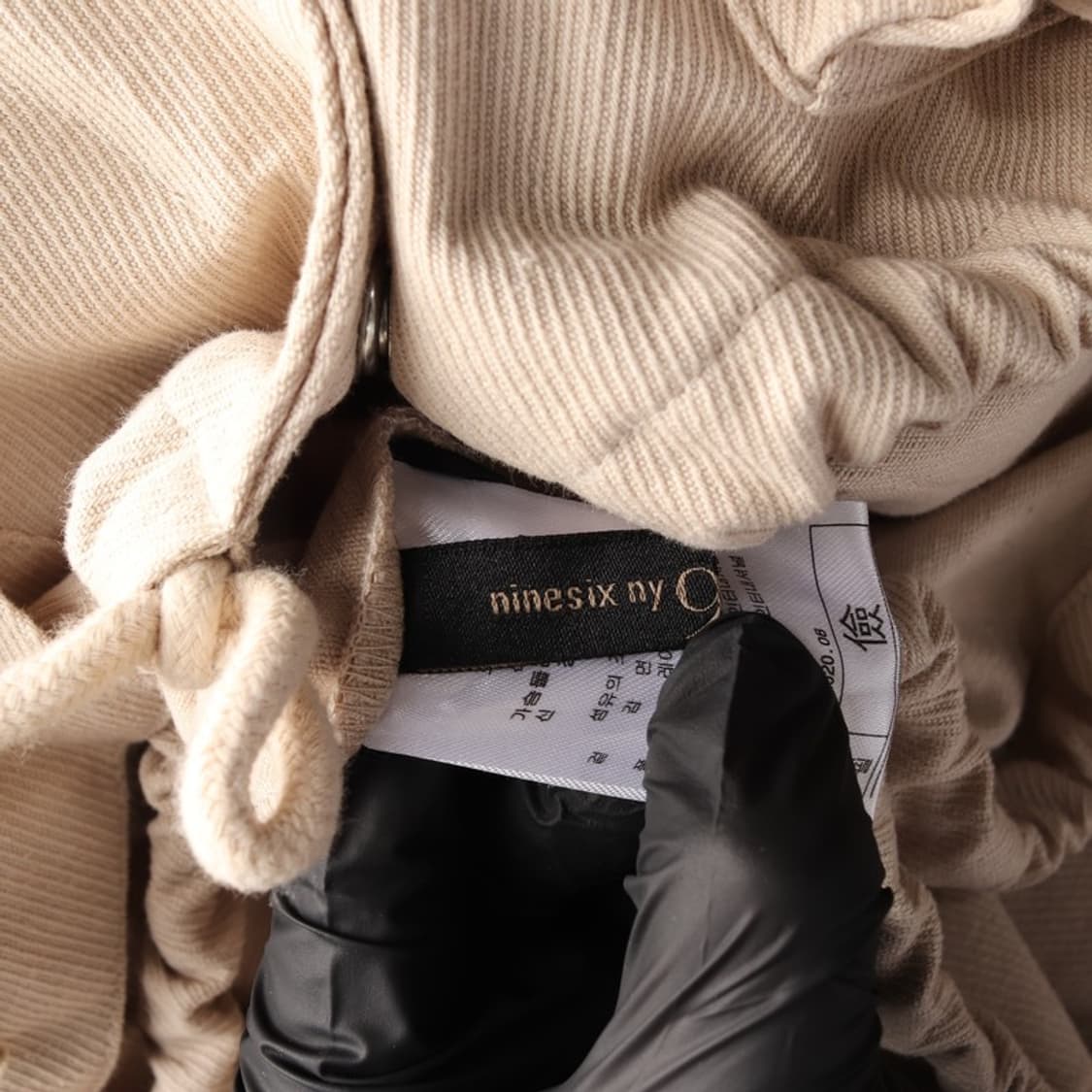 나인식스뉴욕 베이지 후드 집업 야상 자켓 M 상품이미지5