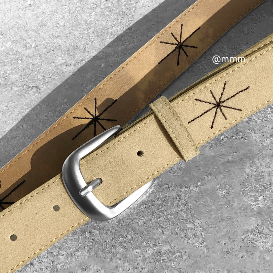 [Unisex] 스웨이드 별빛 자수 벨트 3컬러 상품이미지5