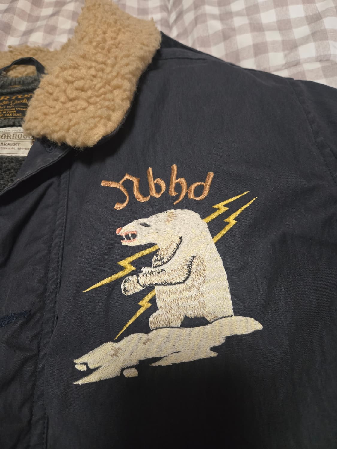 네이버후드 버튼 봄버 다크네이비LG 상품이미지4