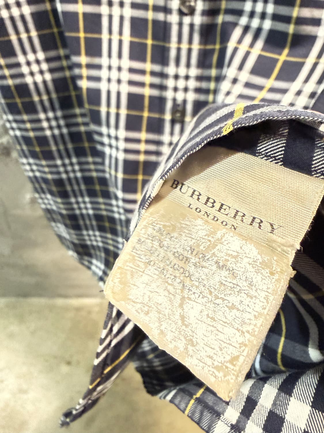 L 버버리 BURBERRY 런던 체크 반팔 셔츠 네이비 상품이미지6