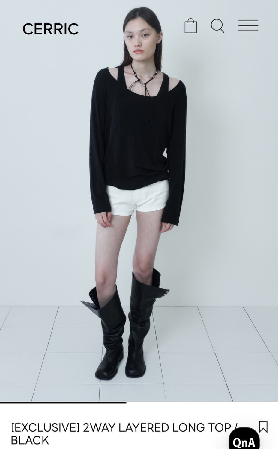 2WAY LAYERED LONG TOP / BLACK 상품이미지1