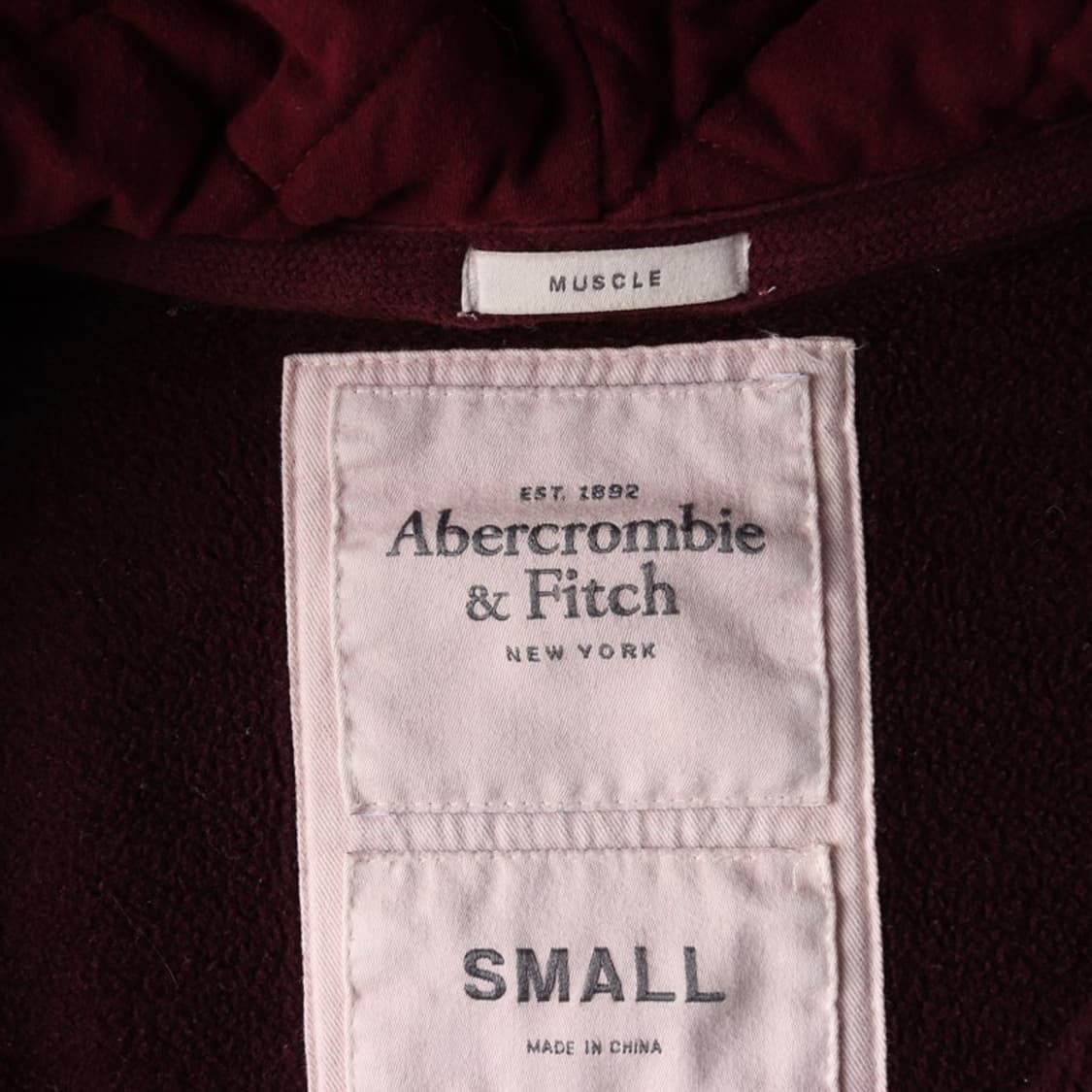 아베크롬비 버건디 빈티지 후드 집업 S 상품이미지5