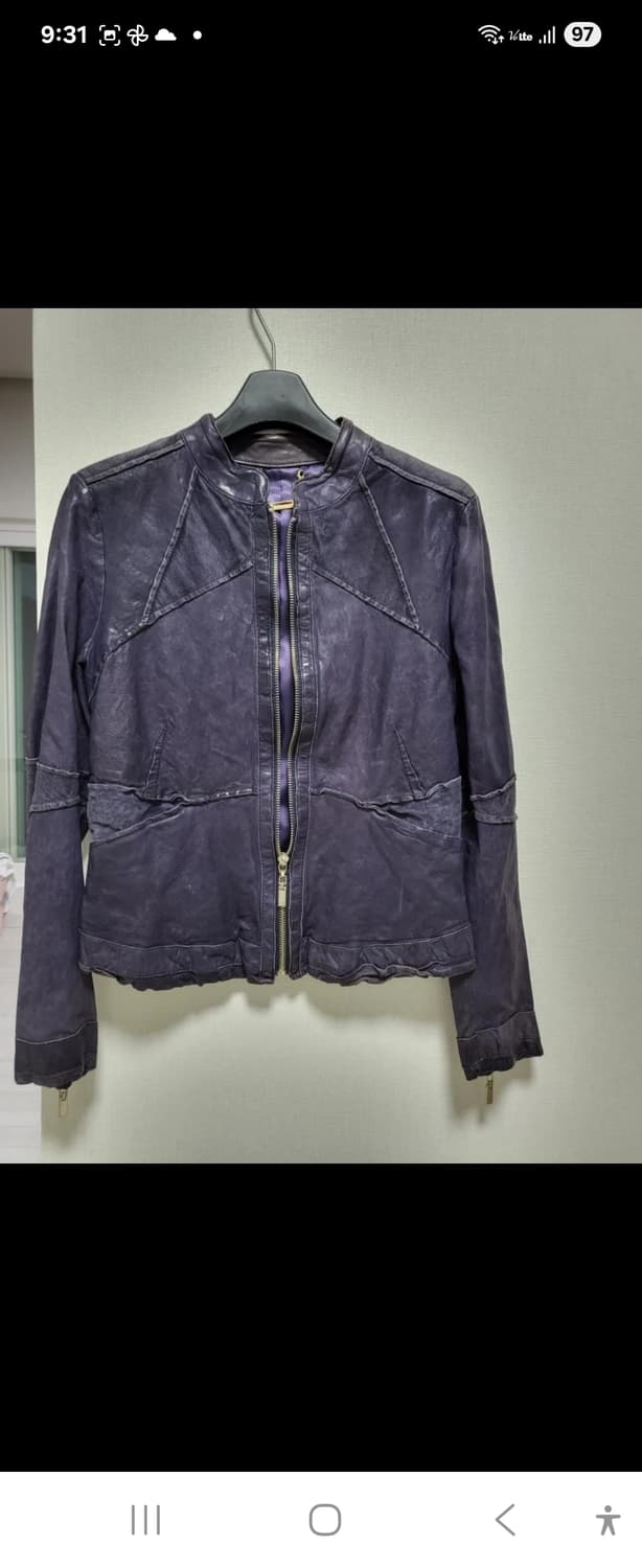 (새제품)버건디/블랙/퍼플컬러 이태리산 배지터블 양가죽 자켓44-66 상품이미지3