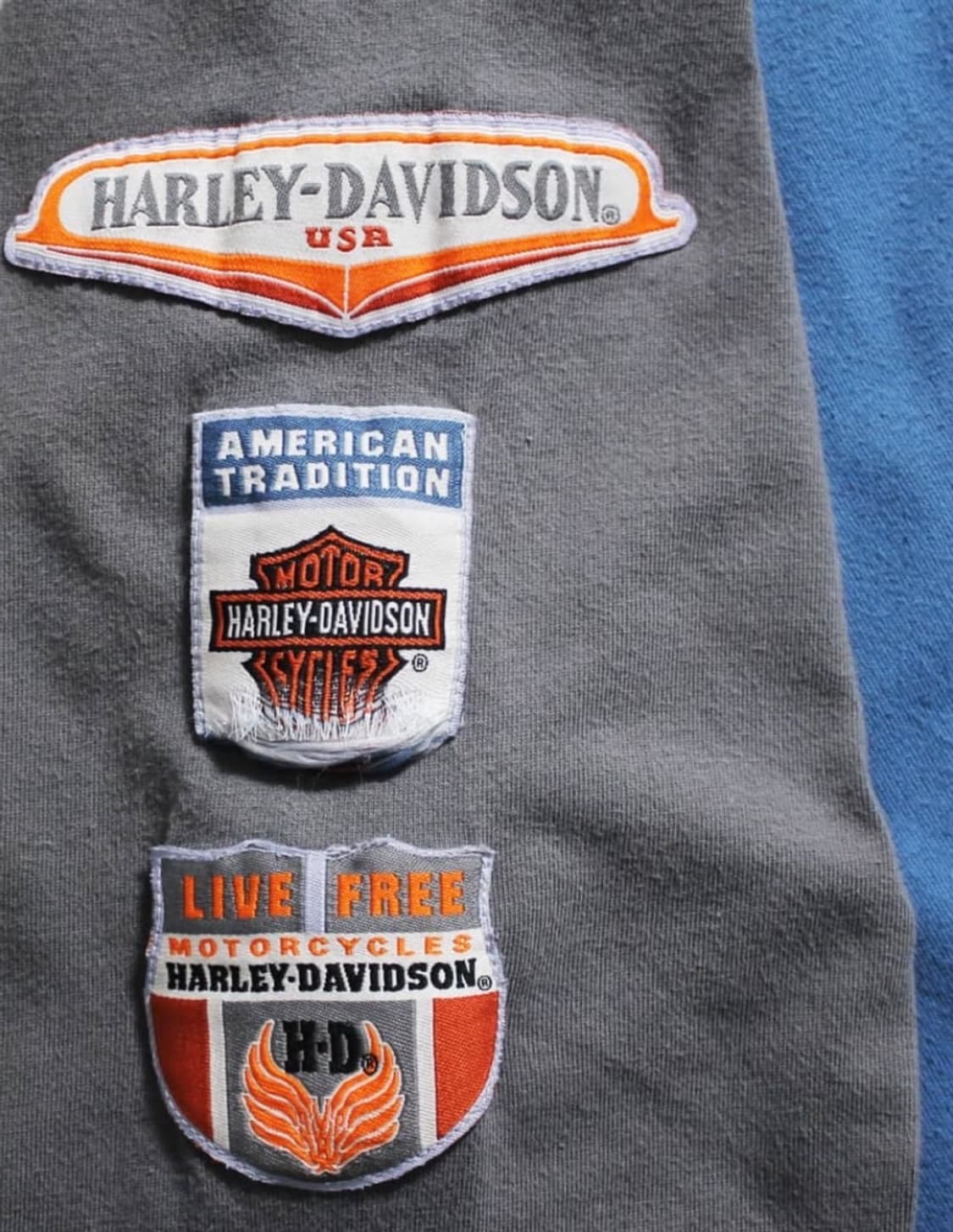 Harley-Davidson 할리 데이비슨 워싱 블루 패치 롱 슬리브 상품이미지3