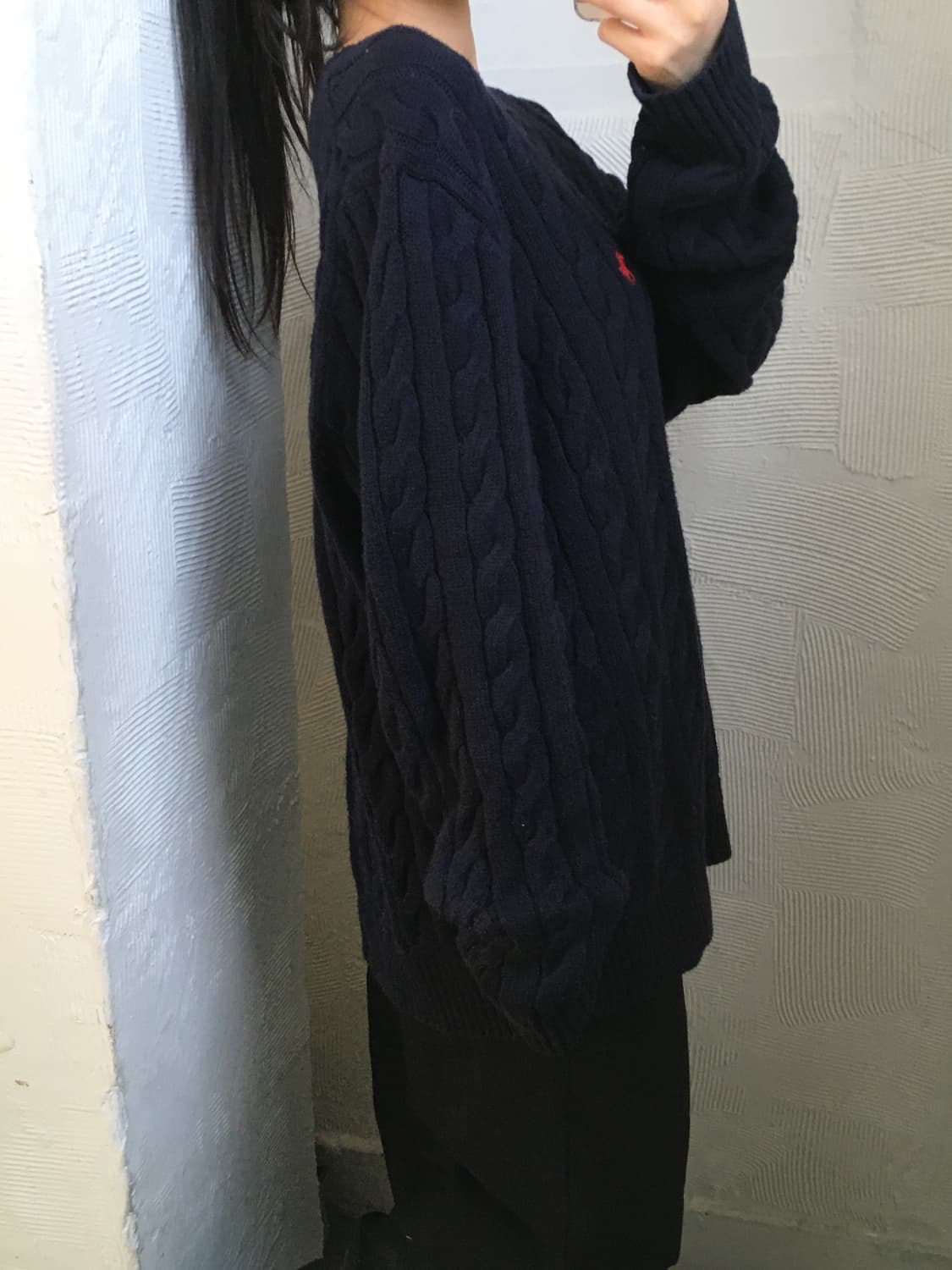 Polo 폴로 랄프로렌 신형라벨 네이비 컬러 케이블 코튼 니트 상품이미지3