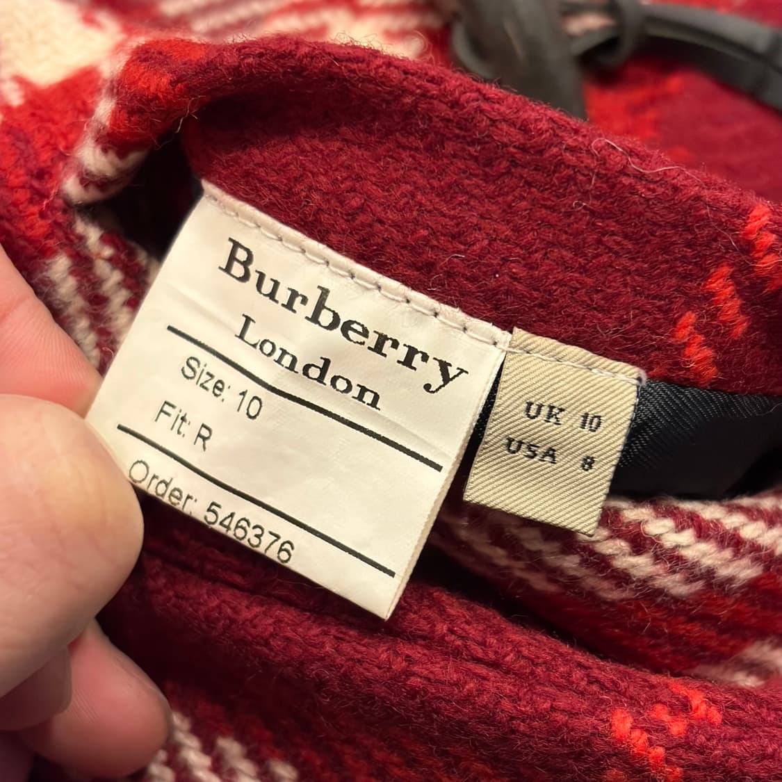버버리 우먼 레드 체크 더플 코트 C993 상품이미지7