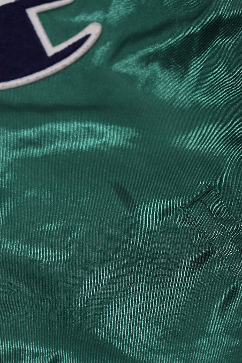 CHAMPION 그린 샤틴 바시티 점퍼 size L 상품이미지4