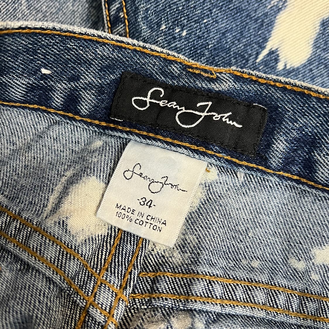 Sean John 션 존 빈티지 성조기 패츠워크 데님 팬츠 청바지 34 상품이미지4