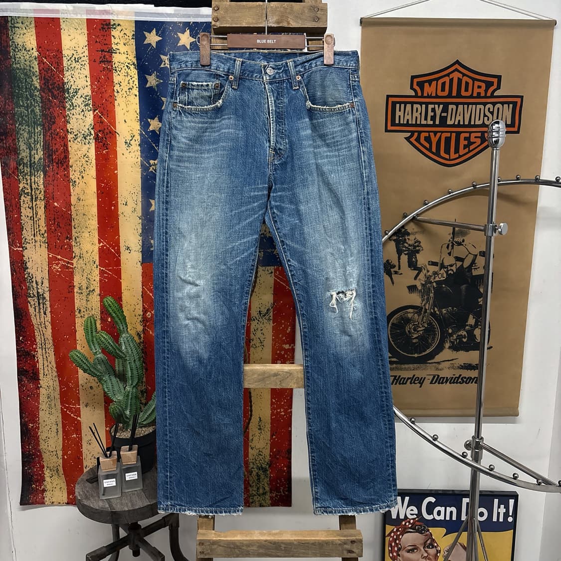 00s 리바이스 501 빈티지 페이딩 데미지 데님팬츠 N587 상품이미지1