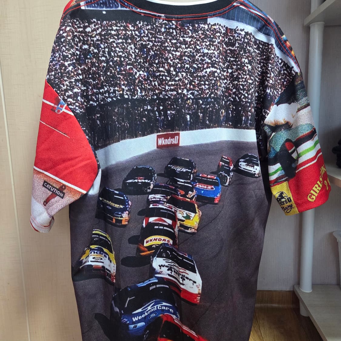 [XL] 위캔더스 레이싱 메쉬 반팔 티셔츠 레드 상품이미지3