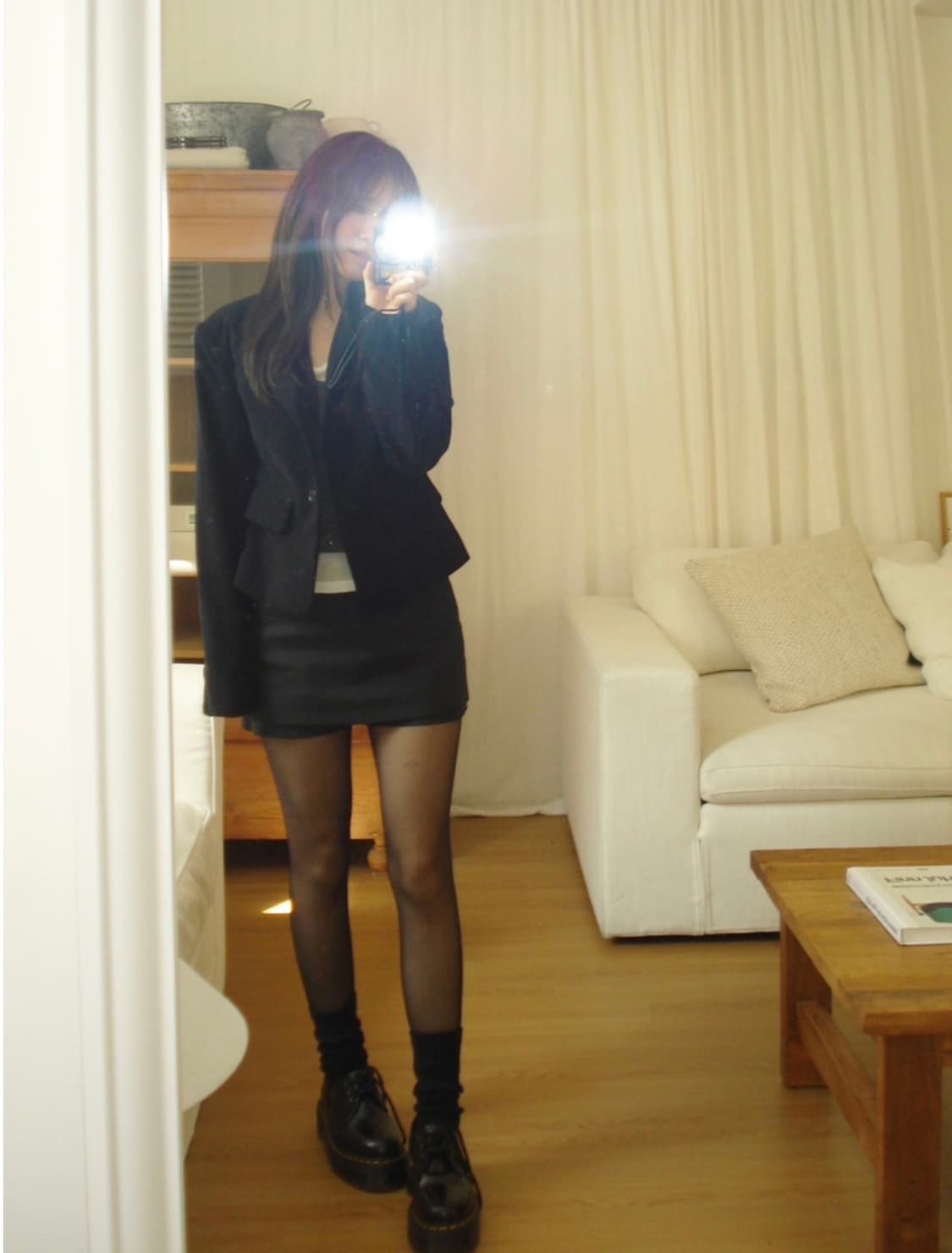 아워캐비넷 bitter skirt pants 블랙 상품이미지1