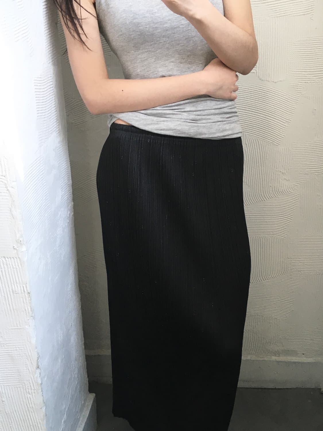 Pleats Please 플리츠플리즈 블랙 플리츠 롱 스커트 상품이미지2