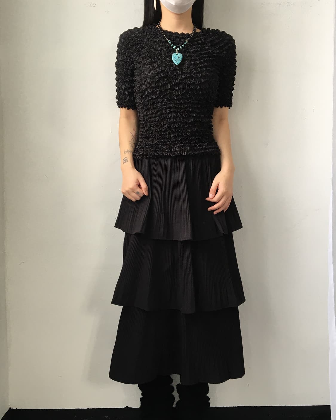 Pleats popcorn top 상품이미지1