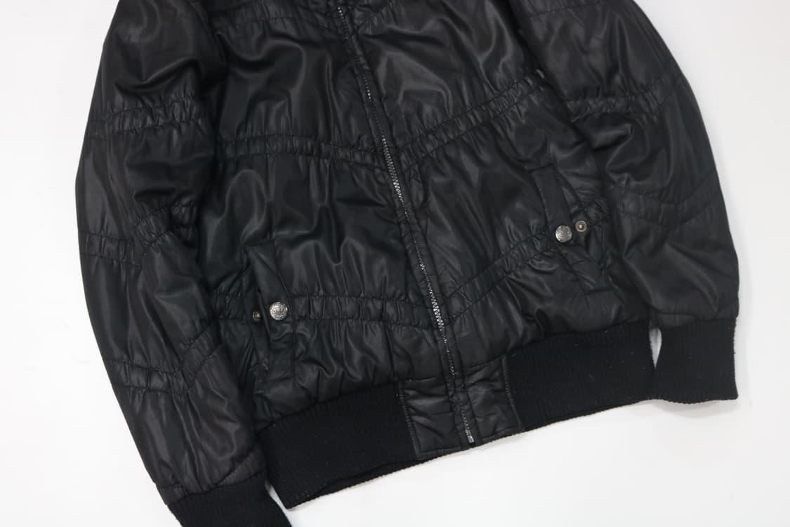 Vida Roseo 빈티지 블랙 퍼 후드 셔링 패딩 점퍼 상품이미지6