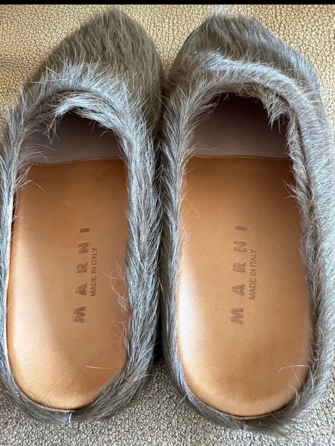 마르니 퍼스벳 브라운 롱 헤어 뮬 41사이즈 슬라이더 마르니블로퍼 상품이미지3