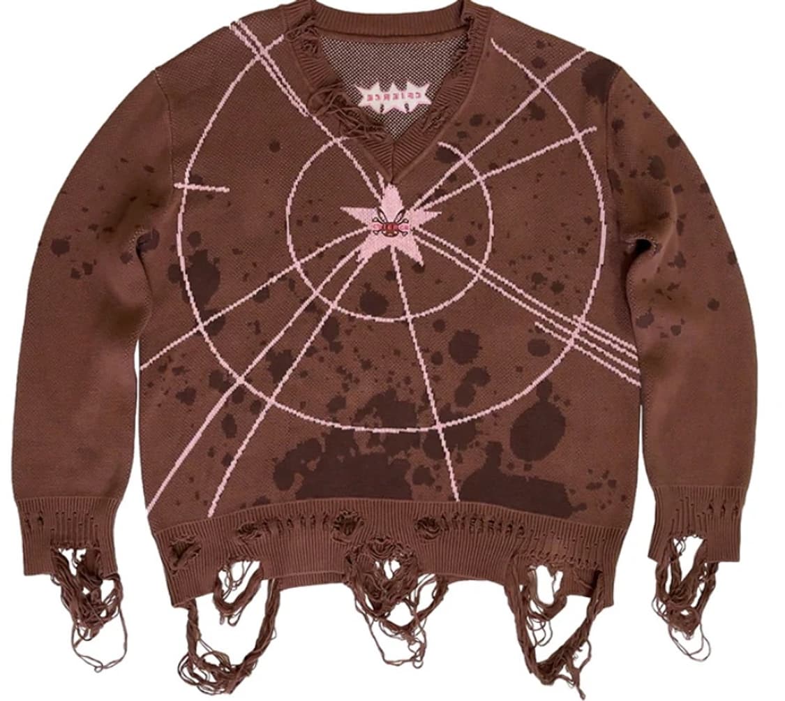 (구매글) 씨피어스 CFIERCE 스타 라이트 오버핏 브이넥 니트 스웨터 상품이미지1