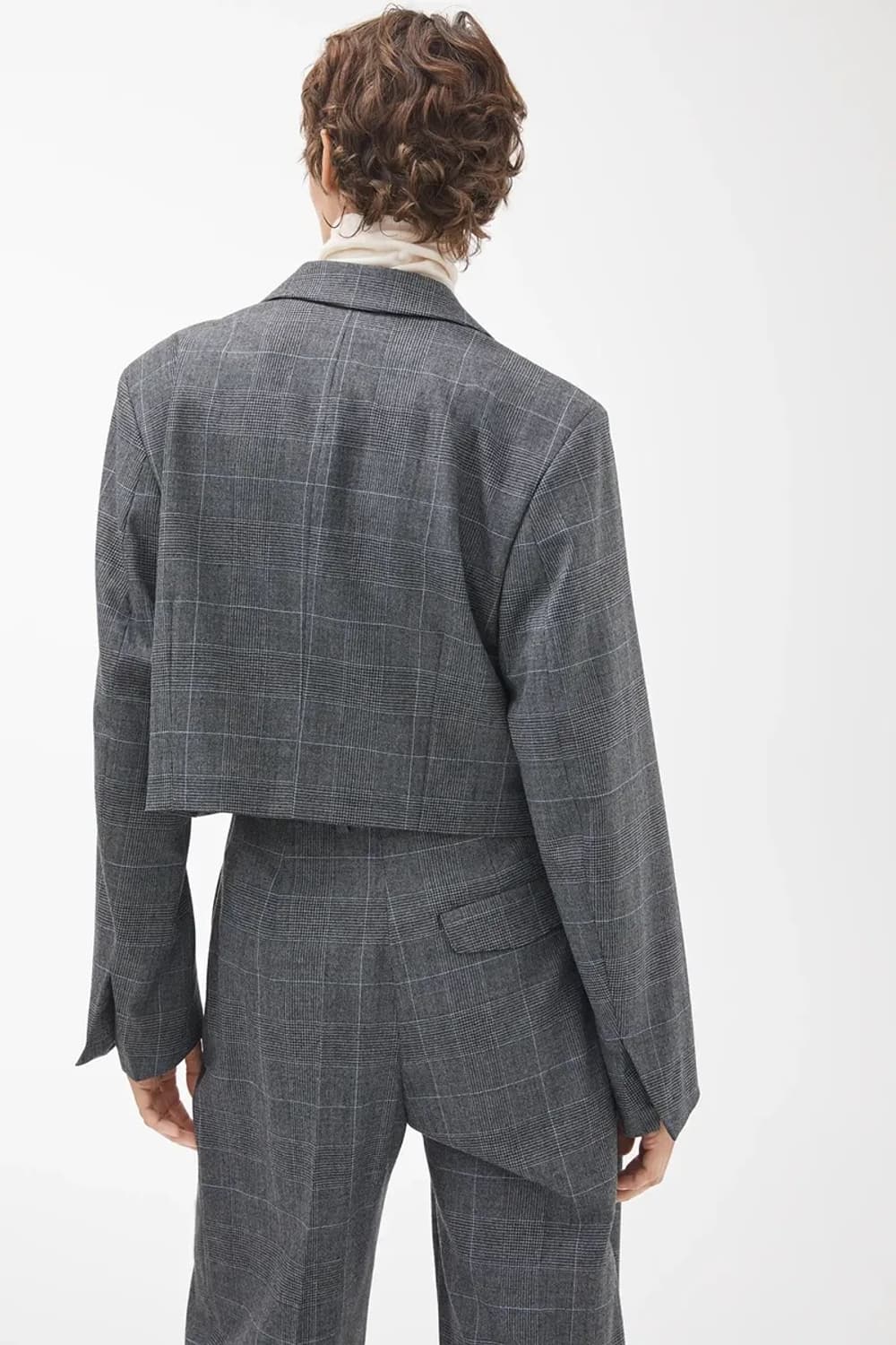 아르켓arket Cropped Wool Blend Blazer그레이체크 상품이미지8