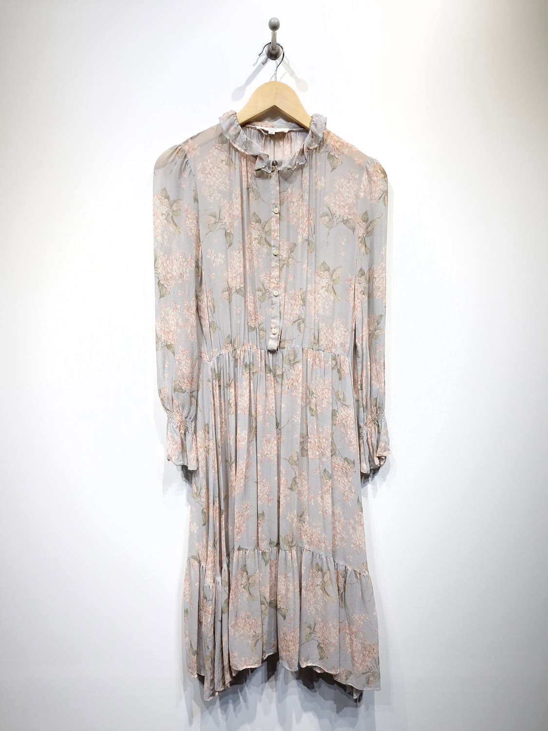 아떼바네사브루노 블루 플라워 실크 긴팔원피스_호칭36 상품이미지4