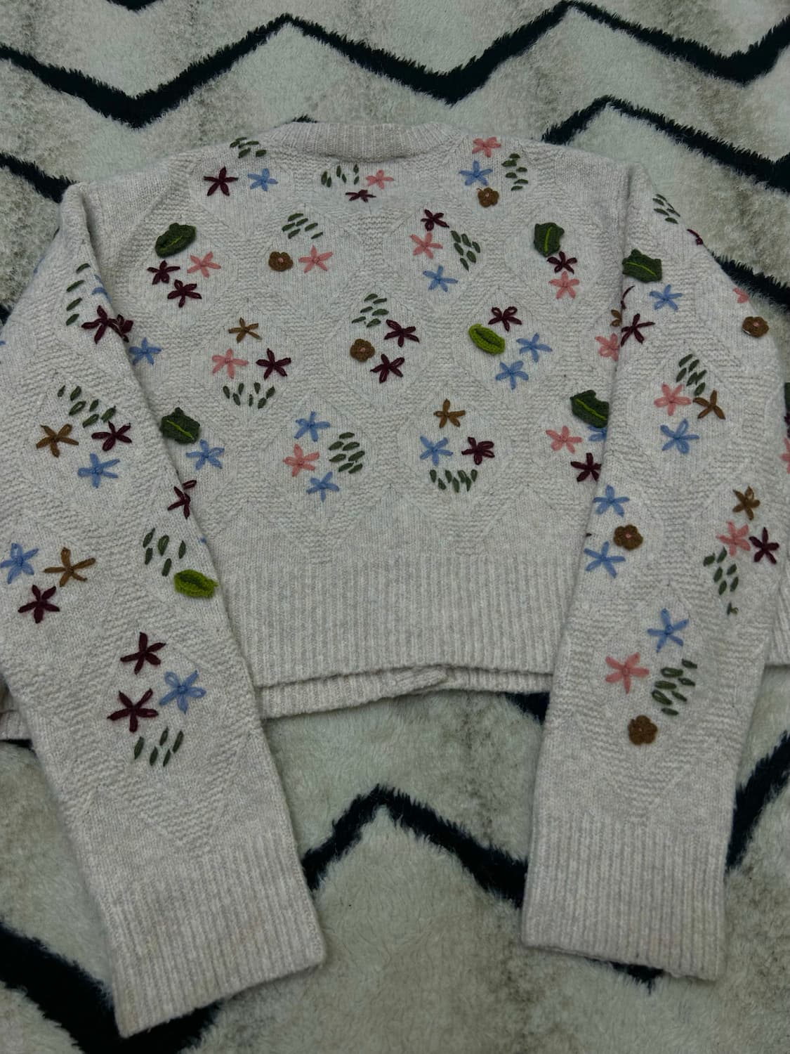 [한국M]ZARA 플라워 자수 크롭 가디건 상품이미지3