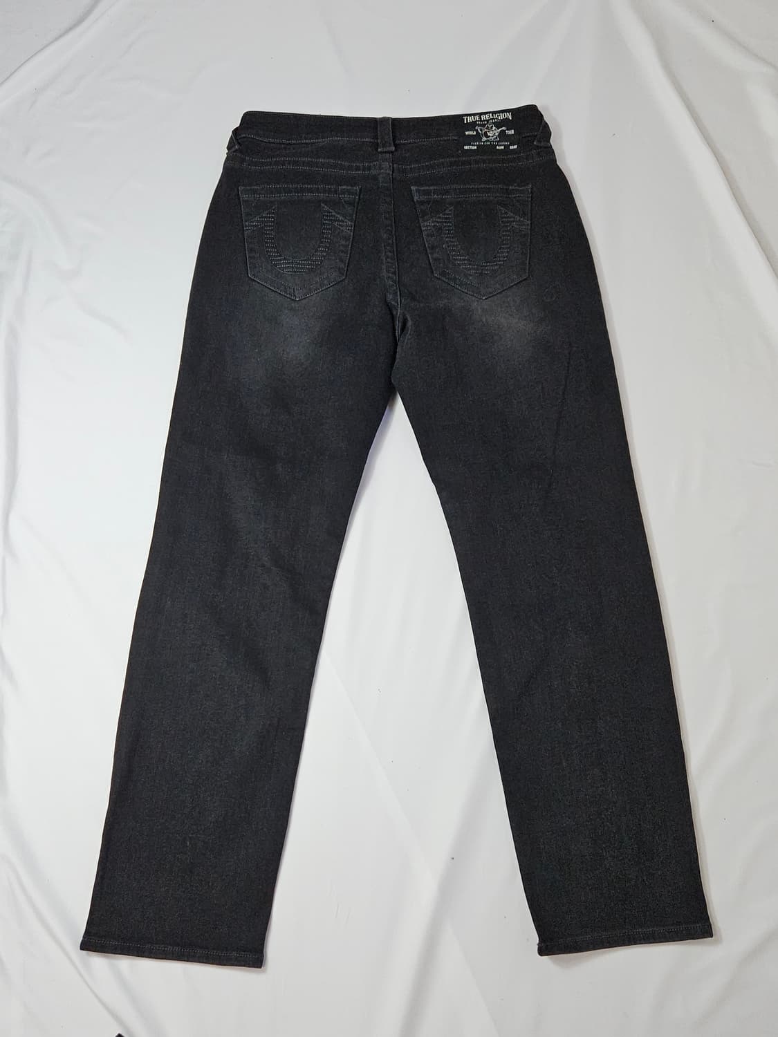 트루릴리전 블랙패치 데님팬츠 흑청 진 34 (거의 새상품) 상품이미지1