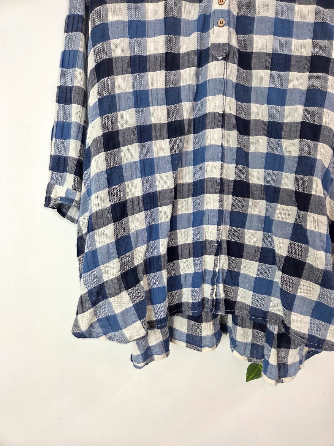 오버핏 체크 블라우스 상품이미지3