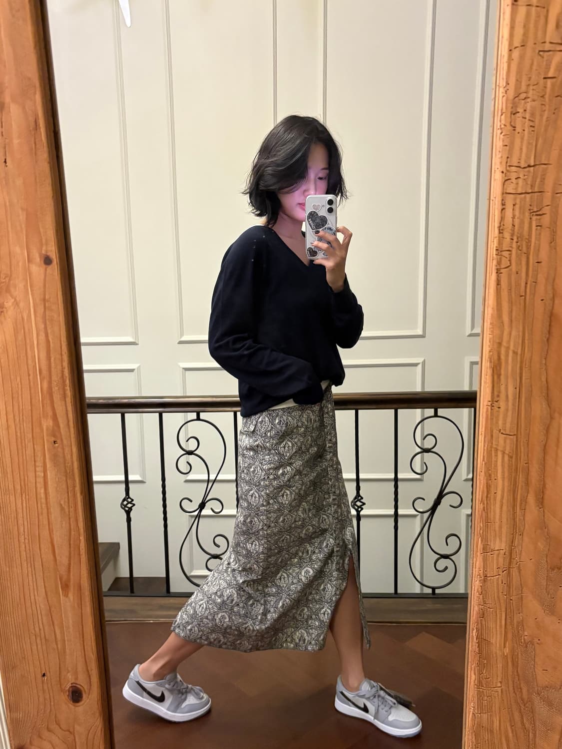 잉크 슬릿 롱스커트 상품이미지4