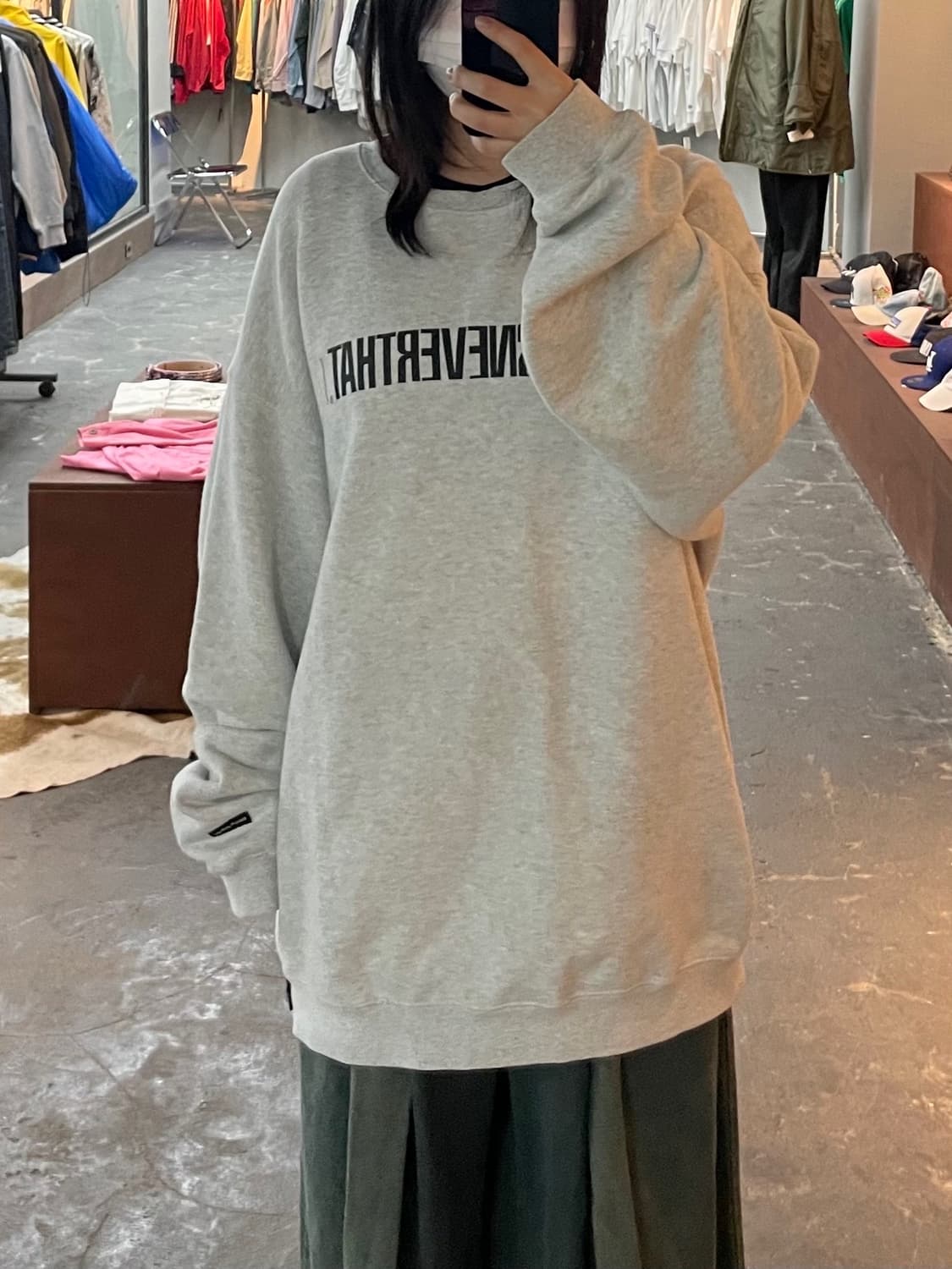 디스이즈네버댓 크루넥 헤더 그레이 맨투맨 H1923 상품이미지1