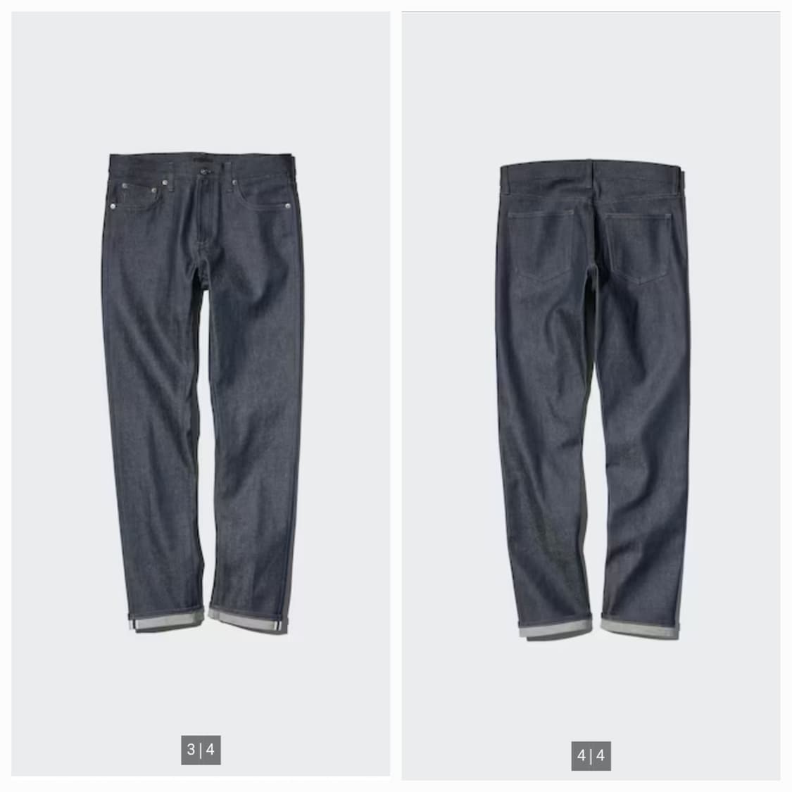 새상품) 유니클로 스트레치 셀비지 데님 팬츠 33 상품이미지4