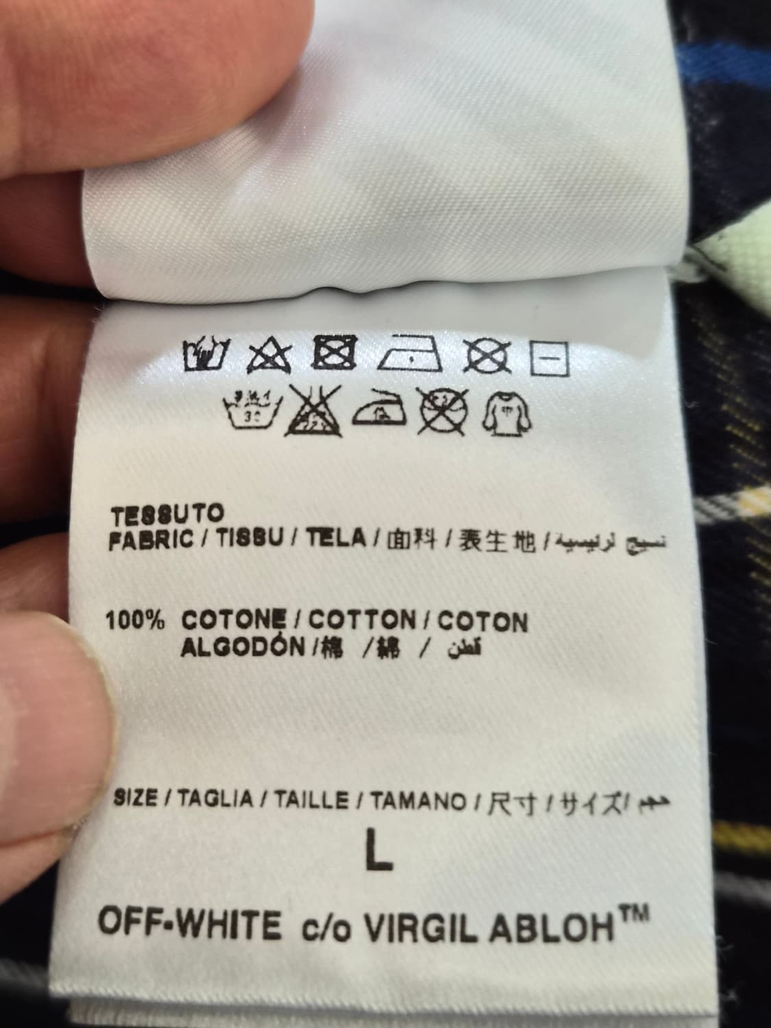 (정품) 오프화이트 강다니엘 플란넬 셔츠 L사이즈 (명품 남자 여자 옷) 상품이미지4