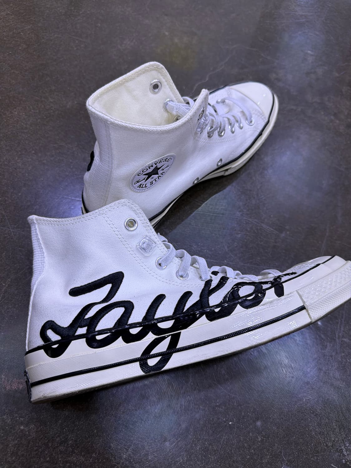컨버스 척테일러 70 하이 자수 레터링 화이트 블랙 260 상품이미지7